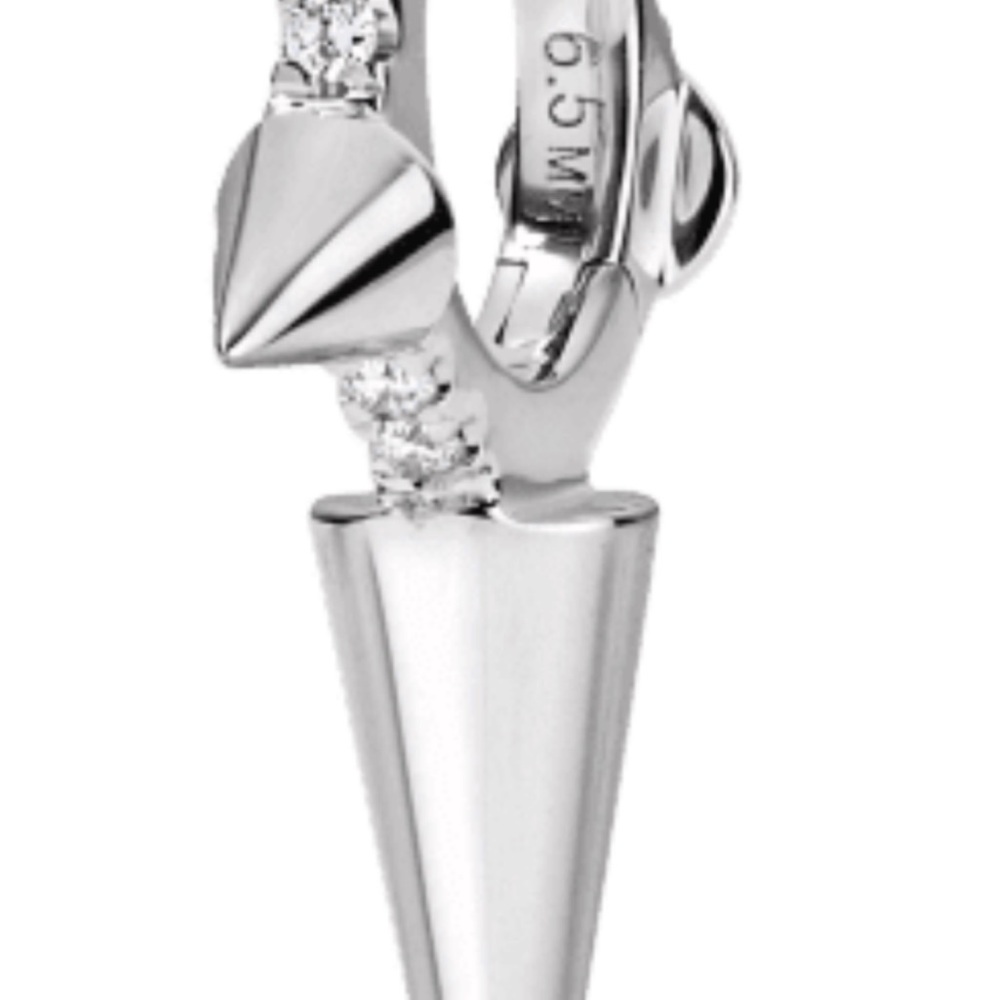 Maria Tash Triple Long Spike Diamond Eternity Hoop Earring 18k White Gold